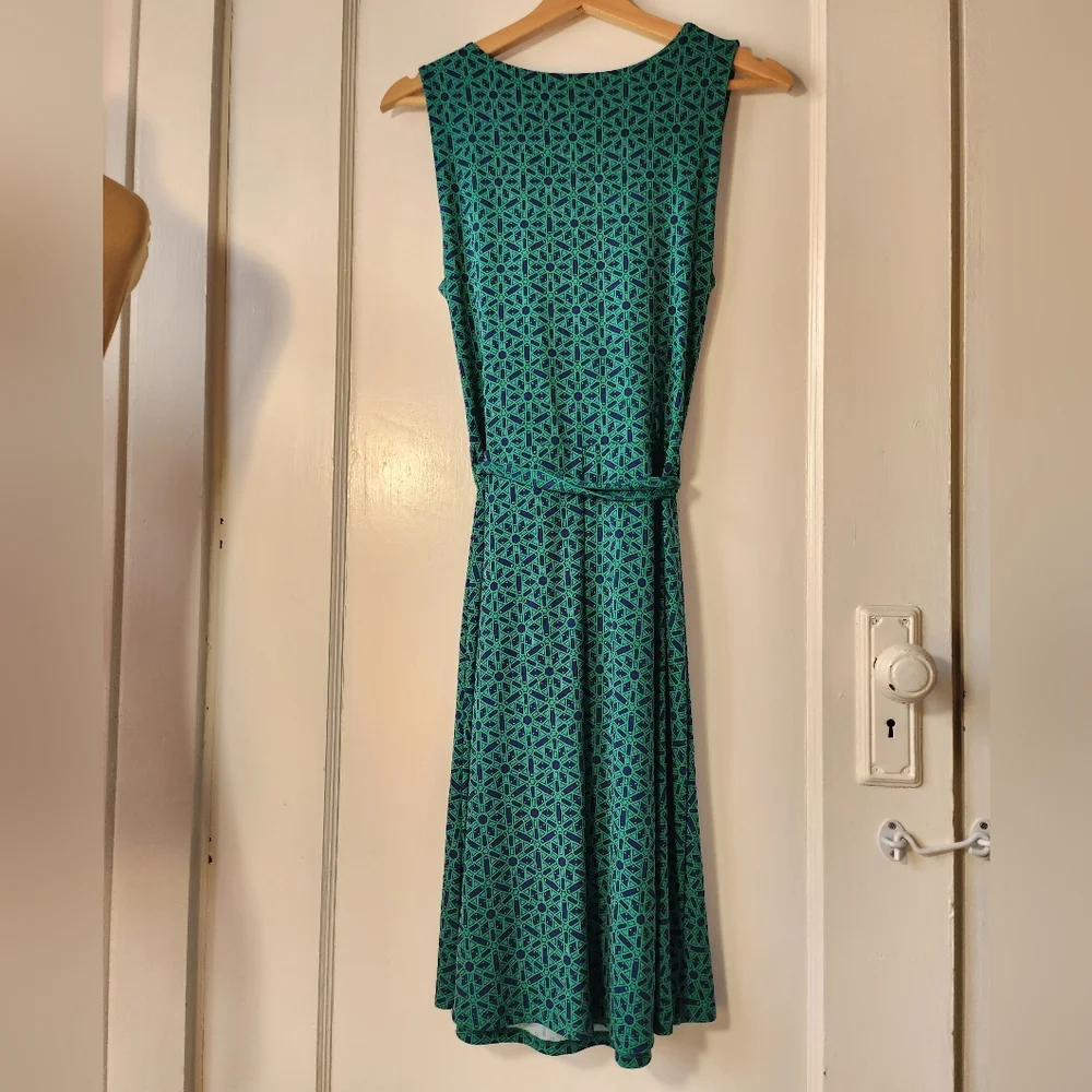 41 Hawthorn Tristana Faux-Wrap Dress Green Geometric Print - Picture 7 of 7